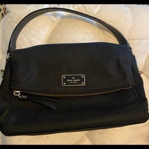 Kate spade black nylon fold over bag